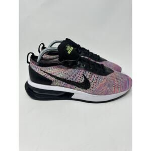 Womens Nike Air Max Size 9 Flyknit Racer Multi-Color Pink Black Sneaker